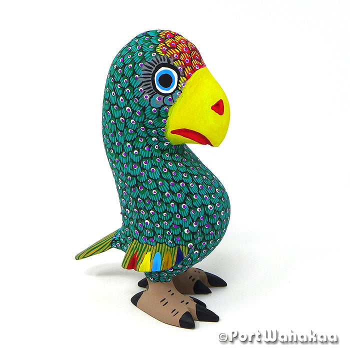 Austin Texas Green Parrot Copal Oaxaca Mexico Artist - Rocio Hernandez Arrazola, Avia, Carving Medium, Pajaro, Parrot