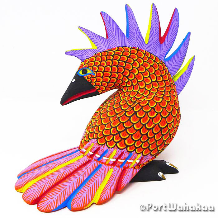 Austin Texas Phoenix Firebird Oaxaca Carving Alebrije Artist - Saul Aragon Aragon, Arrazola, Avia, birds, Carving Large