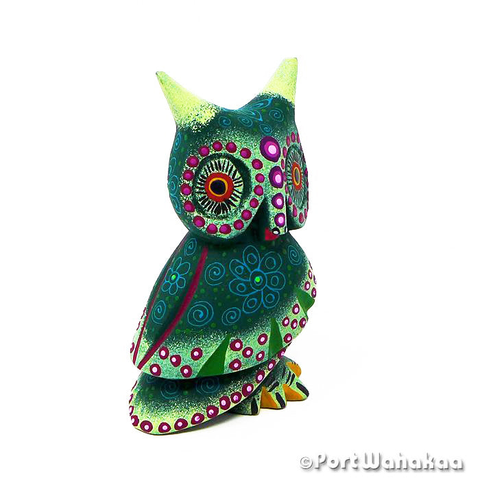 Perpetual Owl San Antonio Texas Port Wahakaa Artist - Jose Olivera Buho, Carving Small, Owl, San Martin Tilcajete