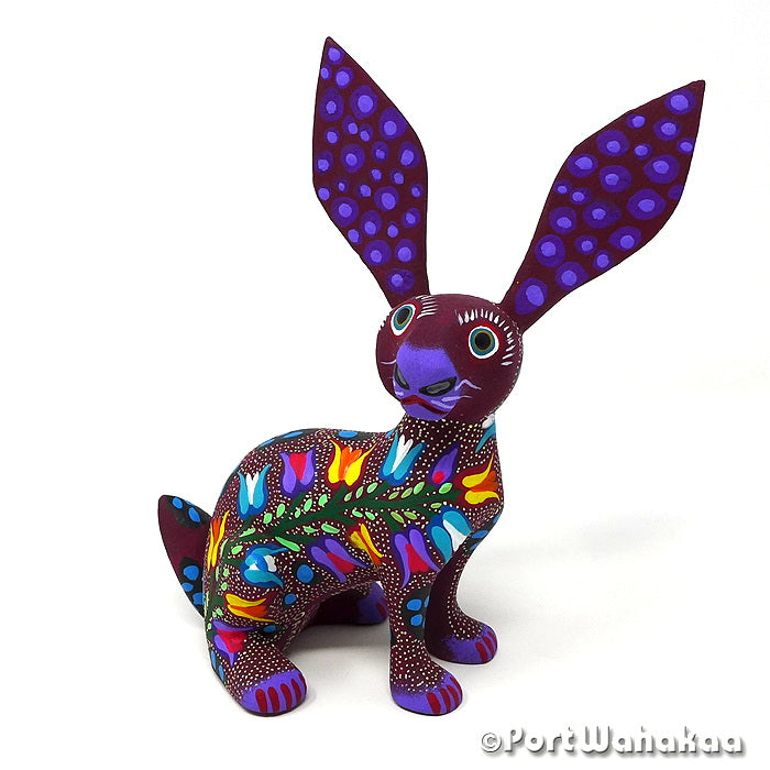 Oppida Hare Copal Alebrije Oaxacan Wood Carvings for Sale Texas Artist - Jose Olivera & Francisca Melchor Carving Medium, Conejo, Jack Rabbit, Rabbit, San Martin Tilcajete