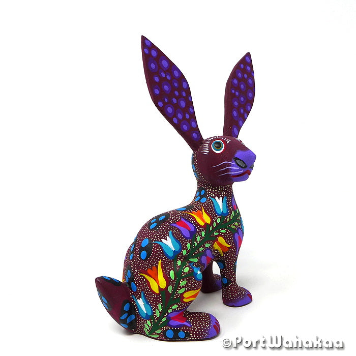 Oppida Hare Copal Alebrije Oaxacan Wood Carvings for Sale Texas Artist - Jose Olivera & Francisca Melchor Carving Medium, Conejo, Jack Rabbit, Rabbit, San Martin Tilcajete