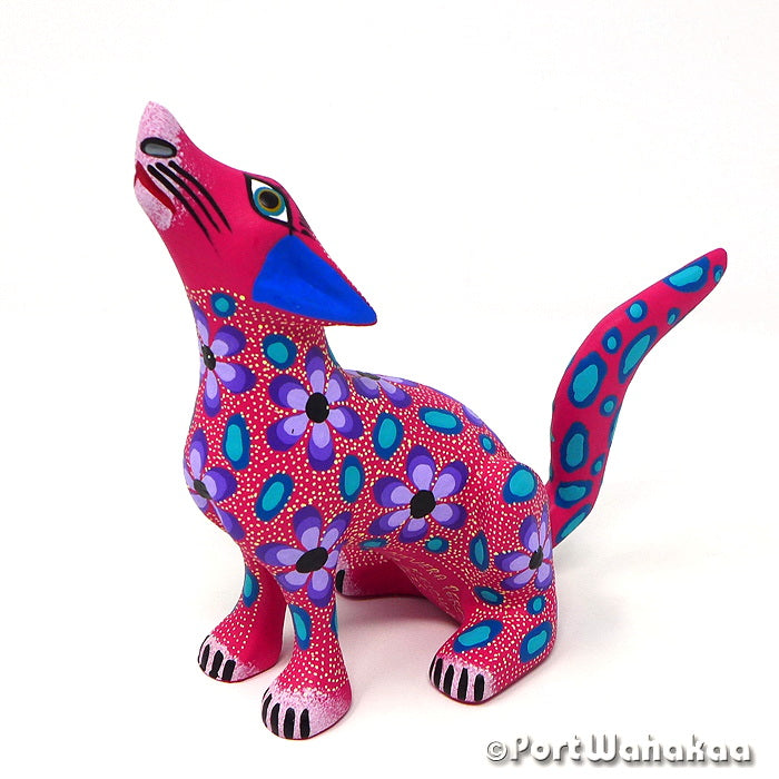 Jose Olivera Chicle Coyote Oaxaca Mexico Alebrije Animals for Sale Artist - Jose Olivera & Francisca Melchor Carving Small Medium, Coyote, San Martin Tilcajete