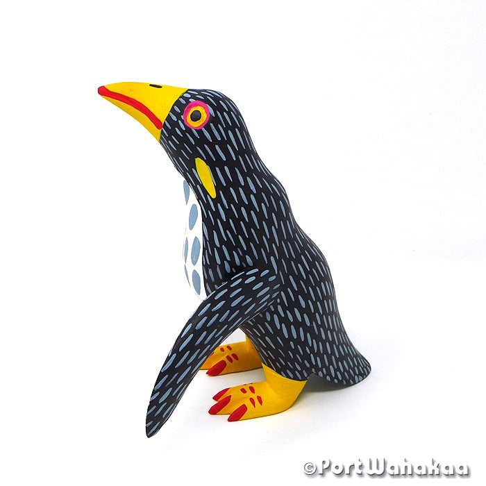 Danzar Penguin Oaxaca Mexico Alebrijes Wood Jimenez Carvings for Sale Artist - Armando Jimenez Avia, Carving Medium Large, Penguin, Puffin