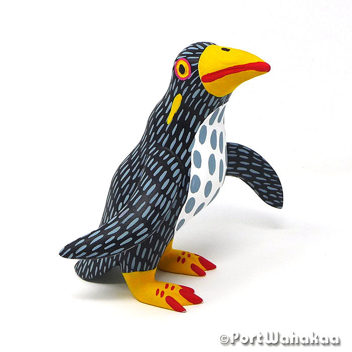 Danzar Penguin Oaxaca Mexico Alebrijes Wood Jimenez Carvings for Sale Artist - Armando Jimenez Avia, Carving Medium Large, Penguin, Puffin