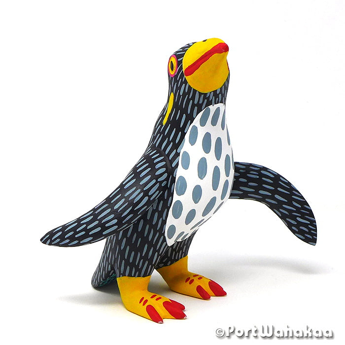 Danzar Penguin Oaxaca Mexico Alebrijes Wood Jimenez Carvings for Sale Artist - Armando Jimenez Avia, Carving Medium Large, Penguin, Puffin