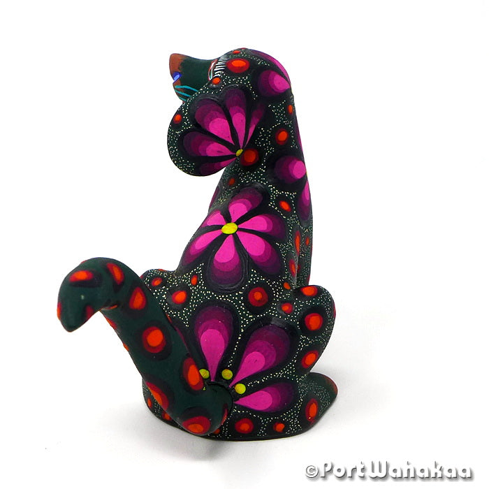 Flower Power Dog Austin Texas Alebrije Artist - Jose Olivera Carving Medium, Perro