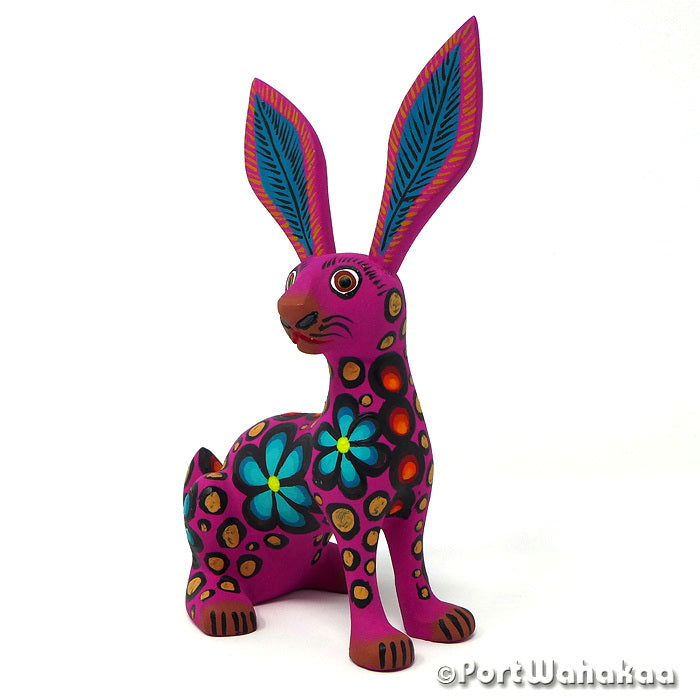 Rhododendron Rabbit Oaxaca Mexico Southwest Austin Texas Artist - Jose Olivera Carving Small, Conejo, Rabbit, San Martin Tilcajete