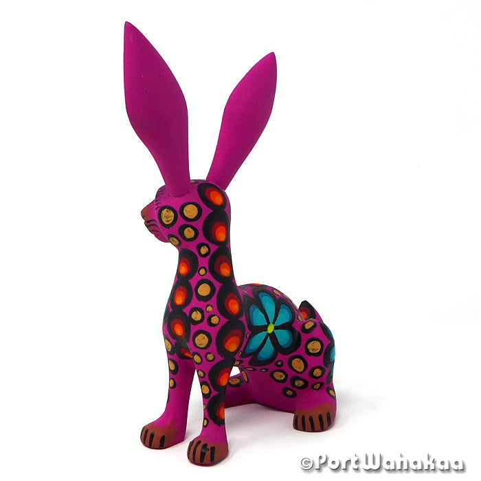 Rhododendron Rabbit Oaxaca Mexico Southwest Austin Texas Artist - Jose Olivera Carving Small, Conejo, Rabbit, San Martin Tilcajete