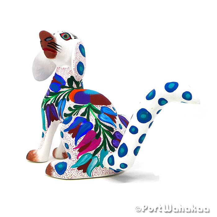 Oaxacan Wood Carvings for Sale Texas Bonehill Dog Artist - Jose Olivera Carving Small, Dog, Perro, San Martin Tilcajete