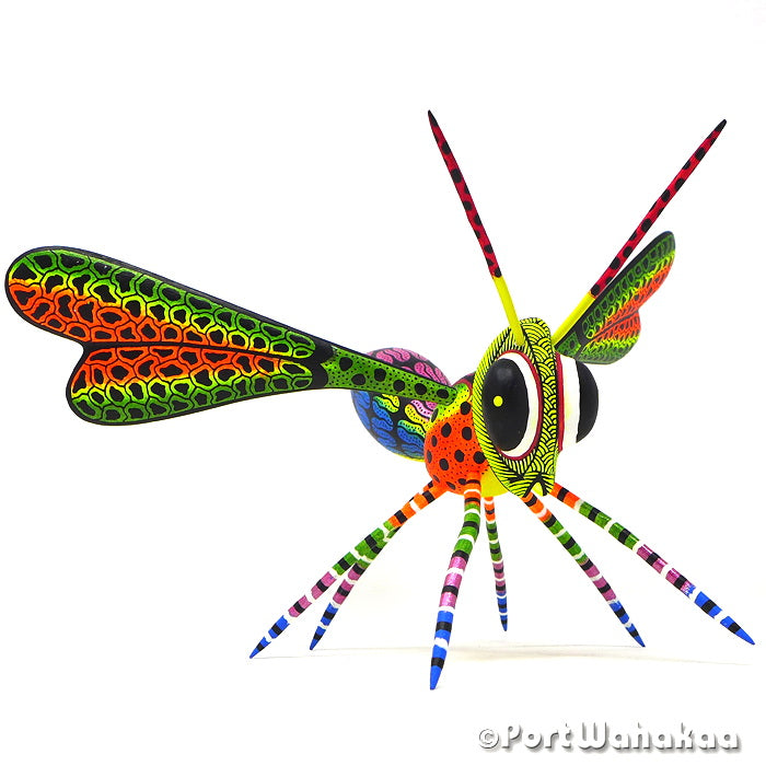 Raul Blas Hornet Ocote Alebrije Oaxacan Animals for Sale Austin Texas Artist - Raul and Viviana Blas Bee, Carving Medium Large, hornet, San Pedro Cajonos, wasp