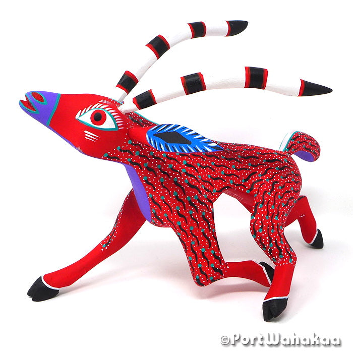 Ritorno Gazelle Folk Art Oaxacan Wood Carvings for Sale Austin Texas Artist - Antonio Carrillo Arrazola, Carving Large, Gazelle, Venado