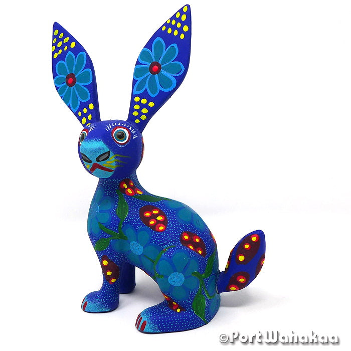 Tuirenn Rabbit Austin Texas Oaxacan Wood Carvings for Sale Artist - Jose Olivera & Francisca Melchor Conejo, Jack Rabbit, Rabbit, San Martin Tilcajete