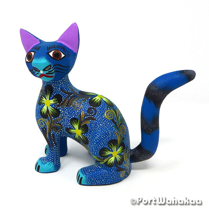 Jacayan Cat Copal Alebrije Oaxacan Animals for Sale Austin Texas Artist - Jose Olivera & Francisca Melchor Carving Medium, Cat, Gato, San Martin Tilcajete