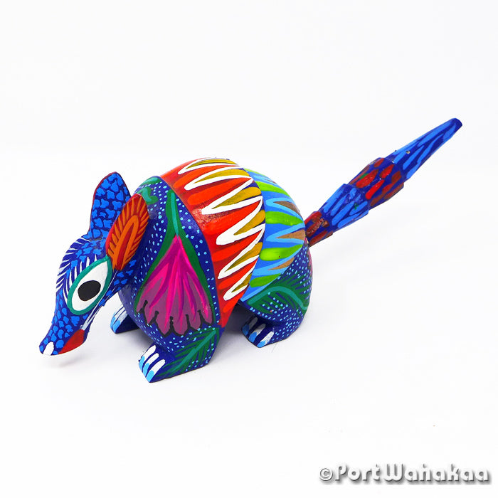 Tamaulipan Armadillo Oaxaca Alebrije Port Wahakaa Artist - Martha Hernandez Armadillo, Carving Small, San Martin Tilcajete