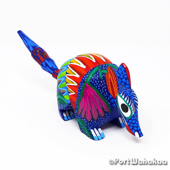 Tamaulipan Armadillo Oaxaca Alebrije Port Wahakaa Artist - Martha Hernandez Armadillo, Carving Small, San Martin Tilcajete