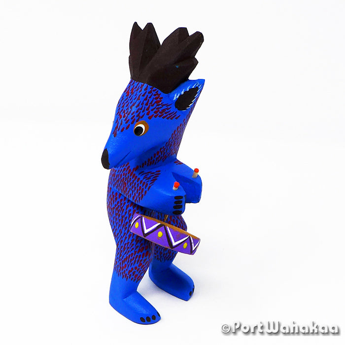 Deer Drummer Xuana Copal Wood Oaxacan Alebrije Carvings for Sale Texas Artist - Martin Xuana Carving Small, Deer, Festivo, San Martin Tilcajete, Venado