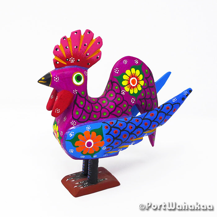 Magenta Rooster Austin Texas Alebrije Port Wahakaa Artist - Roberta Angeles Chicken, Gallo, Rooster, San Martin Tilcajete