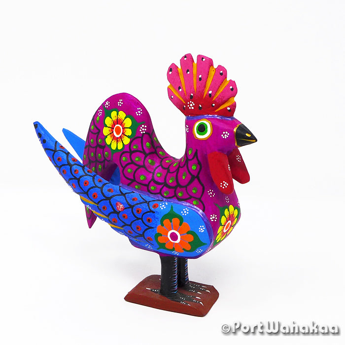 Magenta Rooster Austin Texas Alebrije Port Wahakaa Artist - Roberta Angeles Chicken, Gallo, Rooster, San Martin Tilcajete