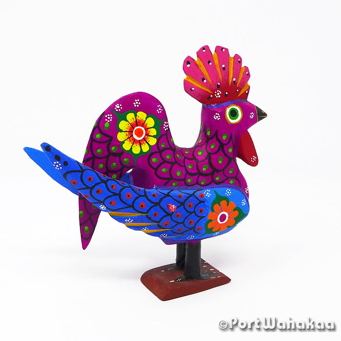 Magenta Rooster Austin Texas Alebrije Port Wahakaa Artist - Roberta Angeles Chicken, Gallo, Rooster, San Martin Tilcajete