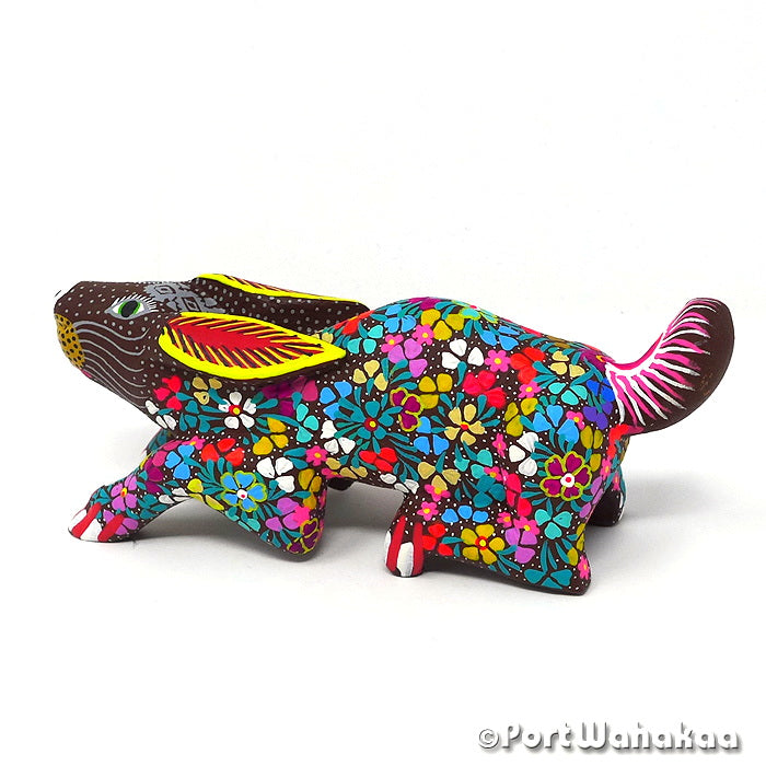Flidais Rabbit Oaxacan Carving Zapotec Figurines Alebrije Austin Texas Artist - Maria Jimenez Ojeda Carving Small, Conejo, Rabbit, San Martin Tilcajete