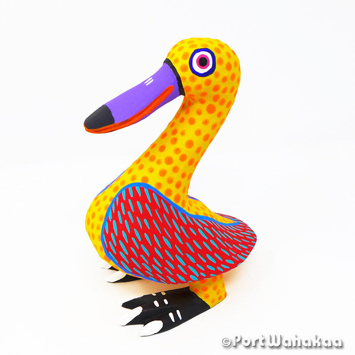 Happy Duck Copal Alebrije Oaxacan Wood Carvings for Sale Texas Artist - Armando Jimenez Arrazola, Bird, Carving Large, Duck, Pato