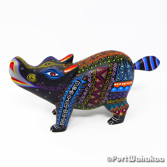 Austin Texas Hippopotamus Alebrije Port Wahakaa Artist - Roberta Angeles Carving Large, Hippo, hippopotamus, San Martin Tilcajete