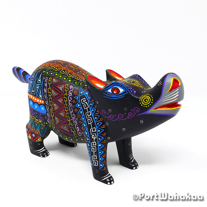 Austin Texas Hippopotamus Alebrije Port Wahakaa Artist - Roberta Angeles Carving Large, Hippo, hippopotamus, San Martin Tilcajete