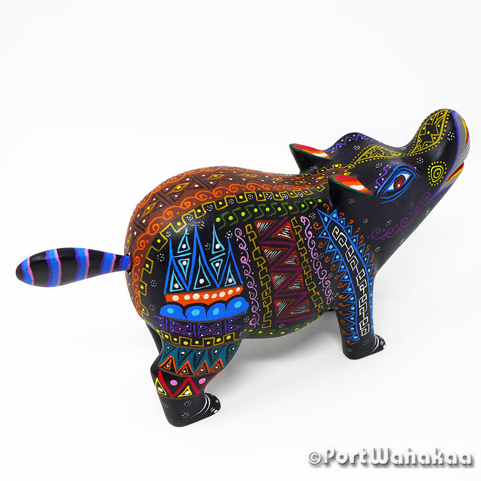 Austin Texas Hippopotamus Alebrije Port Wahakaa Artist - Roberta Angeles Carving Large, Hippo, hippopotamus, San Martin Tilcajete