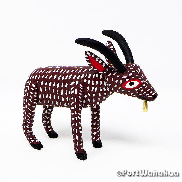 Goat Austin Folk Art Oaxacan Wood Carvings for Sale Austin Texas Artist - Reynaldo Santiago Cabra, Carving Small, Goat, La Union