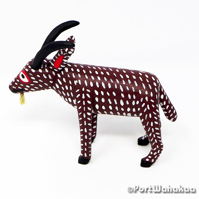 Goat Austin Folk Art Oaxacan Wood Carvings for Sale Austin Texas Artist - Reynaldo Santiago Cabra, Carving Small, Goat, La Union