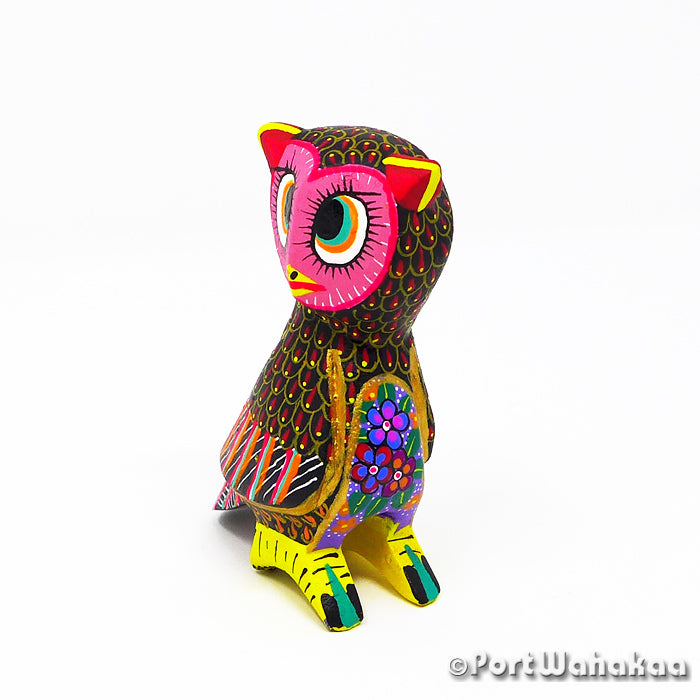 Maria Jimenez Ojeda Owl Copal Alebrije Oaxacan Carvings for Sale Texas Artist - Maria Jimenez Ojeda Aves, Avia, Buho, Carving Small, Owl, San Martin Tilcajete