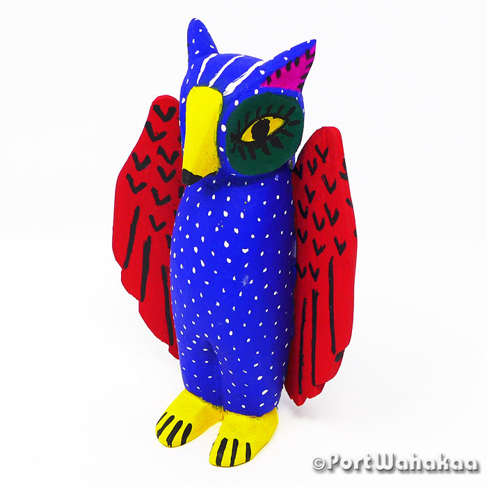 Austin Texas Aniline Dye Copal Owl Oaxaca Carving Artist - Calixto Santiago Avia, Buho, Carving Medium, La Union, Owl