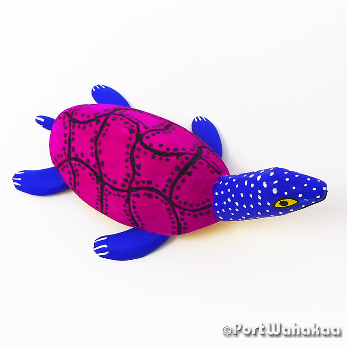 Deep Blue Sea Turtle Alebrije Figurine Austin Texas Artist - Calixto Santiago Carving Small, La Union, Reptile, Tortuga, Turtle