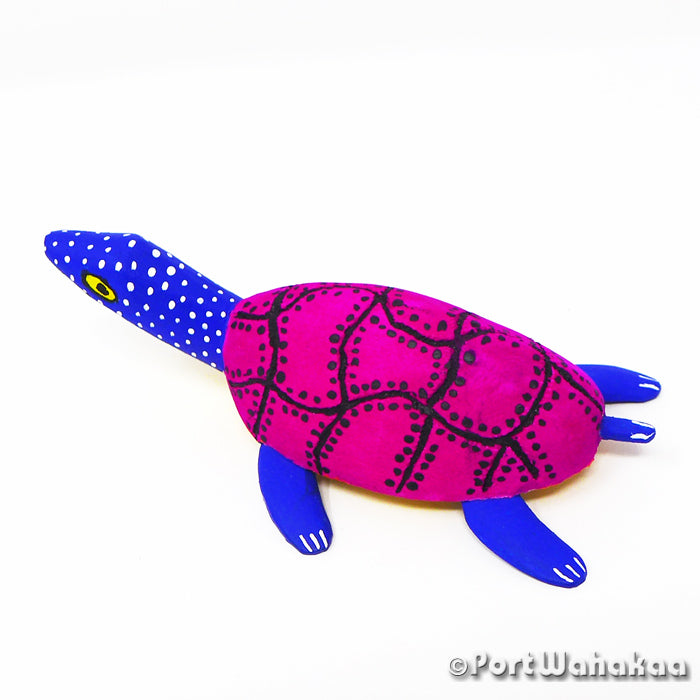 Deep Blue Sea Turtle Alebrije Figurine Austin Texas Artist - Calixto Santiago Carving Small, La Union, Reptile, Tortuga, Turtle