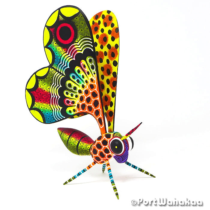 Sierra Mariposa Oaxaca Mexico Alebrijes Wood Carvings for Sale Artist - Raul and Viviana Blas butterfly, Carving Medium Large, mariposa, San Pedro Cajonos
