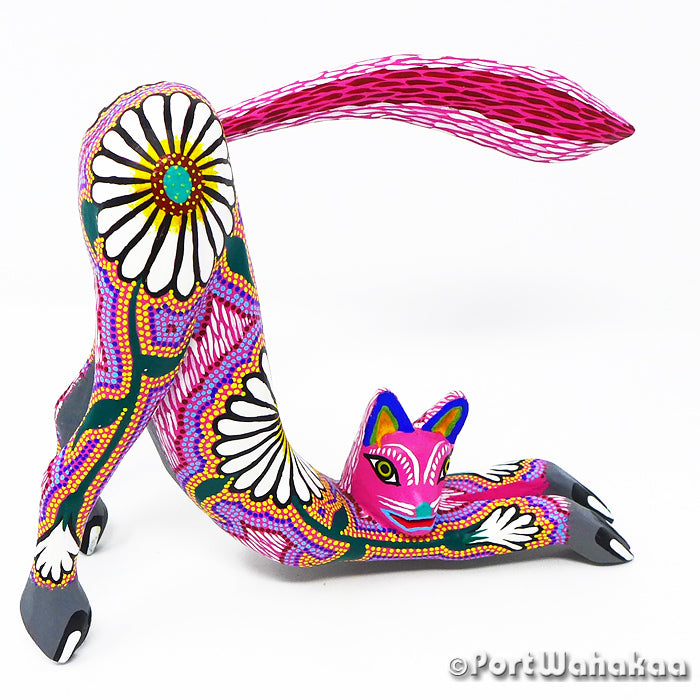 Yoga Cat Alebrije Oaxaca Carving Austin Texas Sculpture Artist - Marco Garcia Carving Medium, Cat, Gato, Panthera