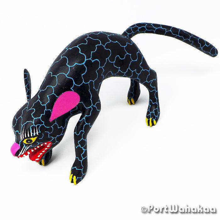 Nocturnal Panther Austin Texas Alebrije Port Wahakaa Artist - Javier Blas Carving Medium Large, Jaguar, Panthera, Puma, San Pedro Cajonos