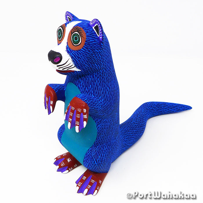 River Weasel Wood Carving Oaxacan Alebrije for Sale Austin Texas Artist - Lauro Ramirez & Griselda Morales Arrazola, Carving Medium Large, Mink, Nutria, Otter, weasel