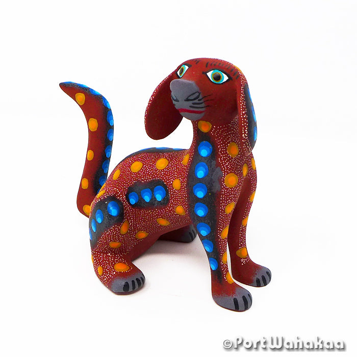 Austin Texas Wood Chuck Dog Alebrijes Oaxaca Artist - Jose Olivera Carving Small, Dog, Perro, San Martin Tilcajete