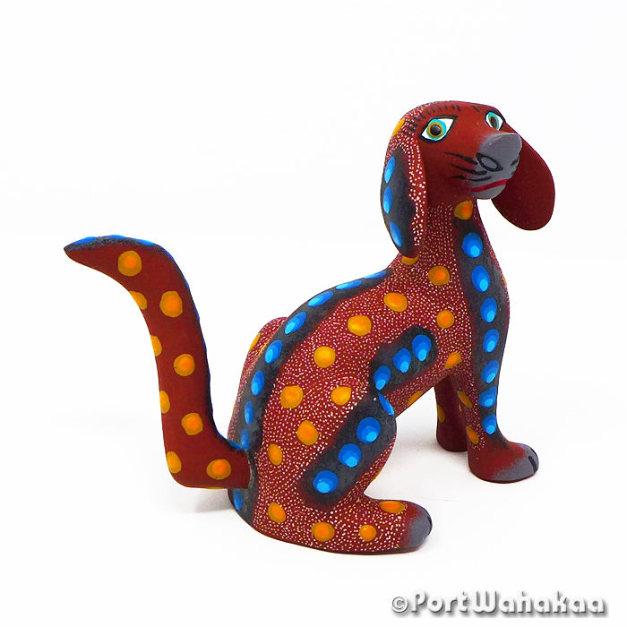 Austin Texas Wood Chuck Dog Alebrijes Oaxaca Artist - Jose Olivera Carving Small, Dog, Perro, San Martin Tilcajete