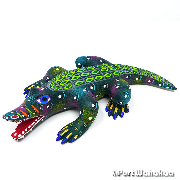 Edilberto Cortez Alligator Copal Alebrije Oaxaca for Sale Texas Artist - Edilberto Cortez alligator, Arrazola, Carving Medium Large, Crocodile, Lizard, Reptile