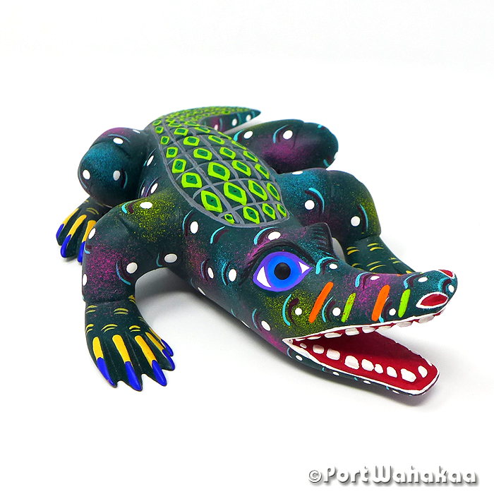 Edilberto Cortez Alligator Copal Alebrije Oaxaca for Sale Texas Artist - Edilberto Cortez alligator, Arrazola, Carving Medium Large, Crocodile, Lizard, Reptile