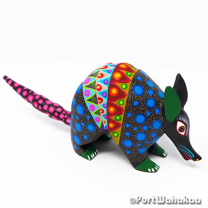 Onyx Armadillo Austin Texas Alebrije Port Wahakaa Artist - Jose Olivera Armadillo, Carving Medium, San Martin Tilcajete