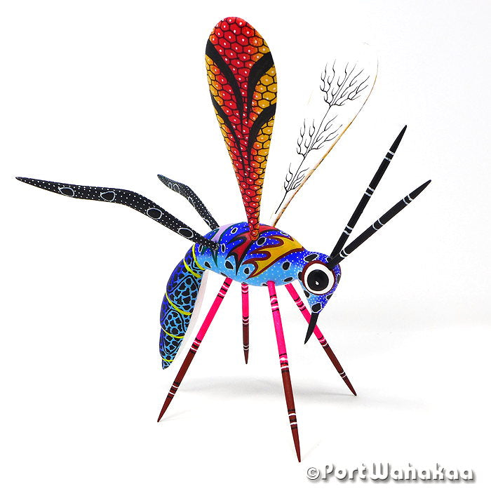 Pyretic Mosquito Ocote Carving Oaxaca Alebrije for Sale Austin Texas Artist - Javier Blas Carving Medium, Insect, Mosquito, San Pedro Cajonos