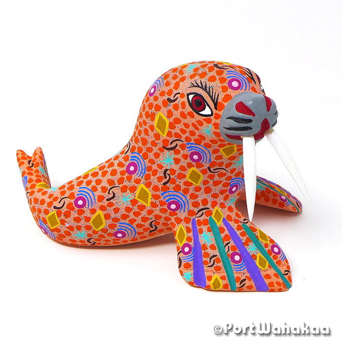 Edilberto Cortez Walrus Copal Alebrije Oaxacan Carvings for Sale Texas Artist - Edilberto Cortez Arrazola, Carving Medium, Morsa, Walrus