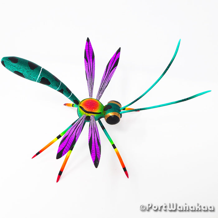 Dragonfly Ocote Wood Alebrije Oaxacan Carvings for Sale Texas Artist - Blas Family Carving Medium, Dragon, Insect, San Pedro Cajonos