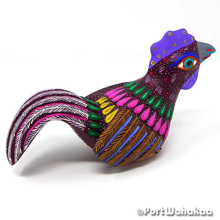 Edilberto Cortez Gallo Copal Alebrije Oaxacan Carvings for Sale Texas Artist - Edilberto Cortez Arrazola, Carving Medium Large, Chicken, Cockerel, Gallo, Pollo, Rooster