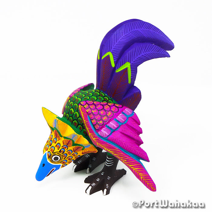 Jungle Rooster Copal Wood Alebrije Oaxacan Carvings for Sale Texas Artist - Lauro Ramirez & Griselda Morales Arrazola, Carving Medium Large, Carving Small, Gallo, Rooster