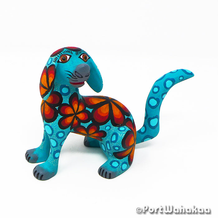 Jade Orange Dog Alebrije Austin Texas Port Wahakaa Artist - Jose Olivera Carving Small, Dog, Perro, San Martin Tilcajete