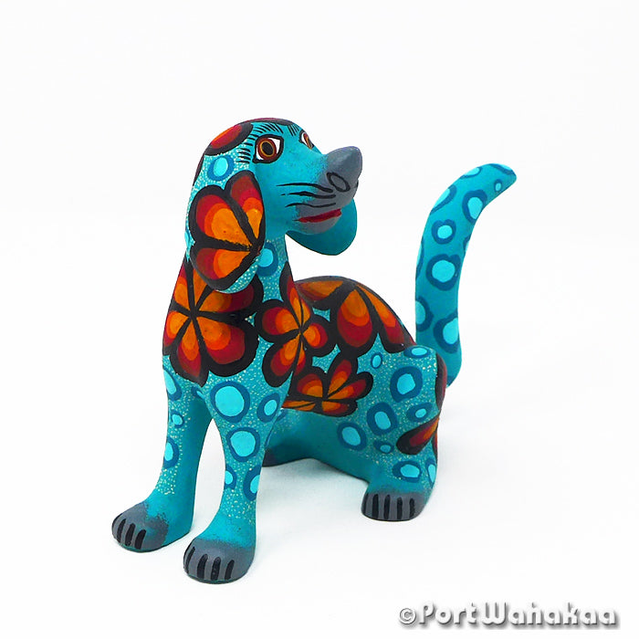 Jade Orange Dog Alebrije Austin Texas Port Wahakaa Artist - Jose Olivera Carving Small, Dog, Perro, San Martin Tilcajete